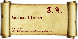 Bocsan Mietta névjegykártya